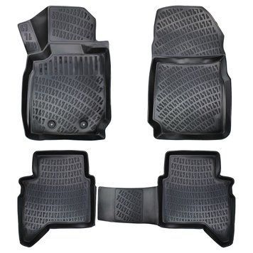 Гумові килимки Rizline 3D для Ford Ranger 2011-2015 &ndash; з перемичкою, борт 5см S-1171 фото