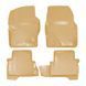 Резиновые коврики Rizline 3D для Ford Escape 2012-2019 с перемычкой, борт 5см S-1133-1 BEIGE фото 1