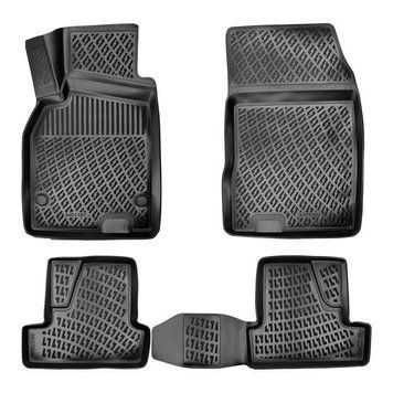 Резиновые коврики Rizline 3D для Renault Megane 3 2008-2016 с перемычкой, борт 5см S-2994 фото