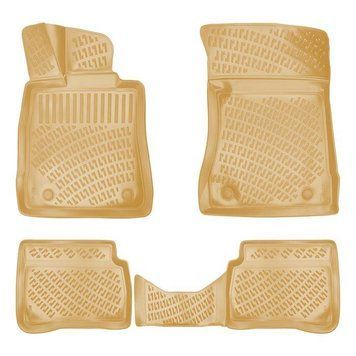 Гумові килимки Rizline 3D для Mercedes S-Class W221 2006-2013 &ndash; з перемичкою, борт 5см S-9245 BEIGE фото