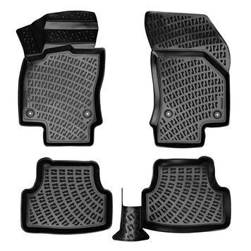 Резиновые коврики Rizline 3D для Audi Q2 2015- с перемычкой, борт 5см S-0136 фото